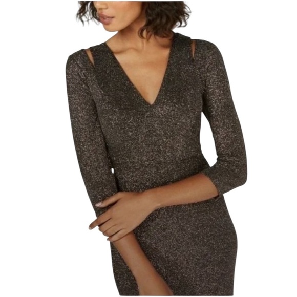 NWT Calvin Klein Womens Shimmer Cut Out Evening Dress Size 2 - Picture 3 of 14